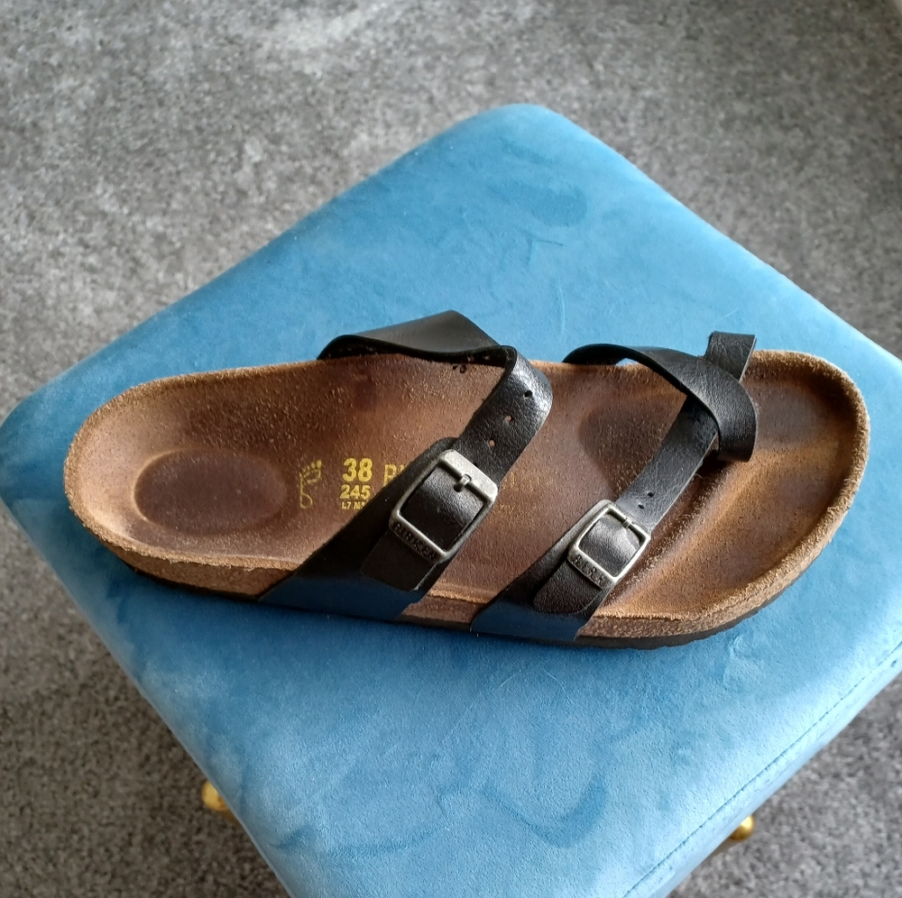 BIRKENSTOCK Black Myari Criss Cross Sandals Size 7.5